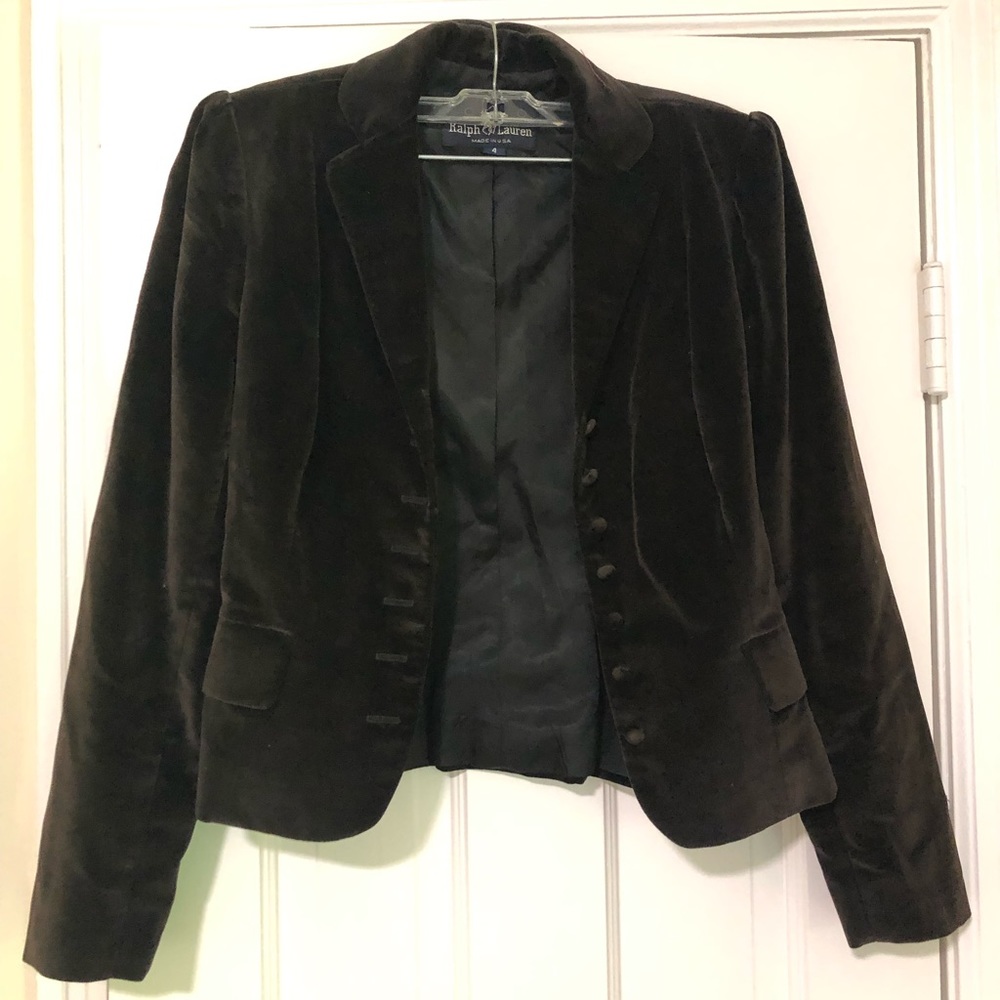 Vintage Ralph Lauren Brown Velvet Blazer 4